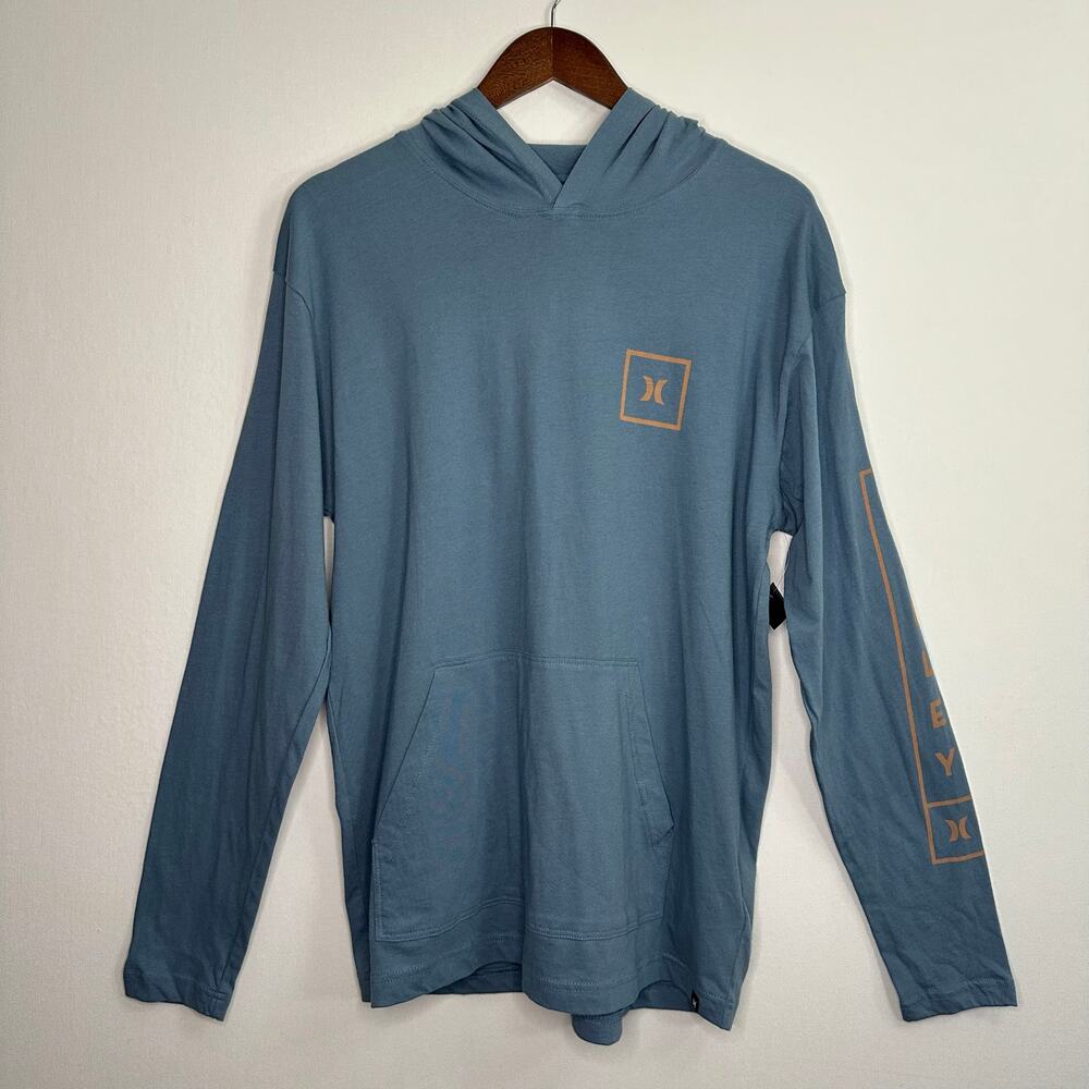 NWT Hurley Blue Sweatshirt Hoodie with Orange Details